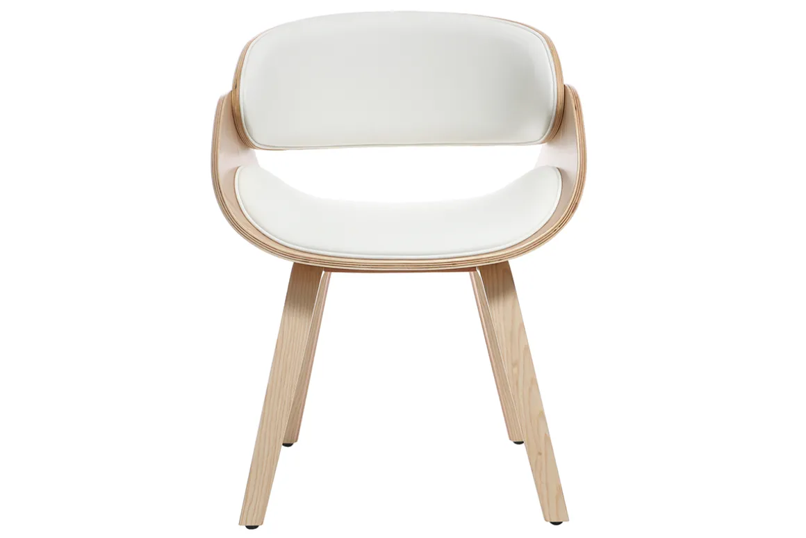 Miliboo Fauteuil Design|Voir Tous Les Fauteuils-Chaise design blanc et bois clair BENT