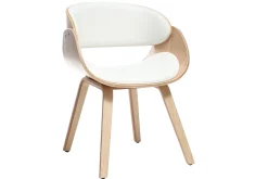 Miliboo Fauteuil Design|Voir Tous Les Fauteuils-Chaise design blanc et bois clair BENT
