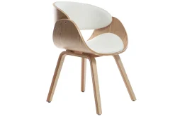 Miliboo Fauteuil Design|Voir Tous Les Fauteuils-Chaise design blanc et bois clair BENT