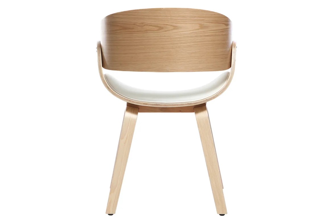 Miliboo Fauteuil Design|Voir Tous Les Fauteuils-Chaise design blanc et bois clair BENT