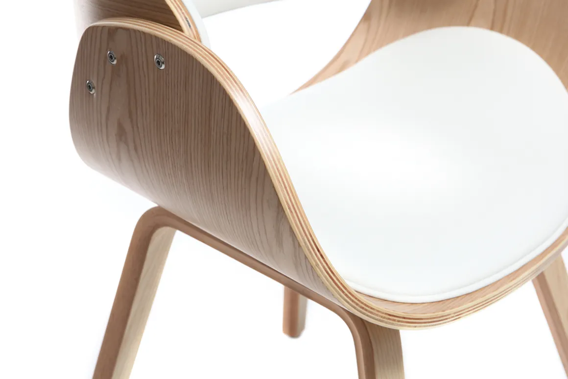 Miliboo Fauteuil Design|Voir Tous Les Fauteuils-Chaise design blanc et bois clair BENT