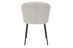 Miliboo Chaise Design-Chaise design blanche en tissu effet laine bouclée et métal noir YDA