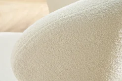 Miliboo Chaise Design-Chaise design blanche en tissu effet laine bouclée et métal noir YDA