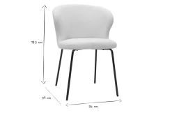 Miliboo Chaise Design-Chaise design blanche en tissu effet laine bouclée et métal noir YDA