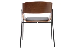 Miliboo Chaise Design|Chaise En Bois-Chaise design bois foncé et métal noir WESS