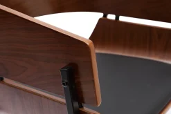 Miliboo Chaise Design|Chaise En Bois-Chaise design bois foncé et métal noir WESS