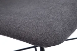 Miliboo Chaise Design-Chaise design effet velours gris et métal noir ARCADE