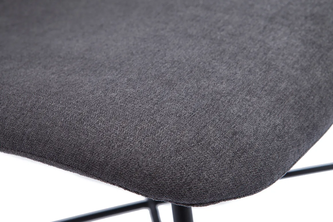 Miliboo Chaise Design-Chaise design effet velours gris et métal noir ARCADE