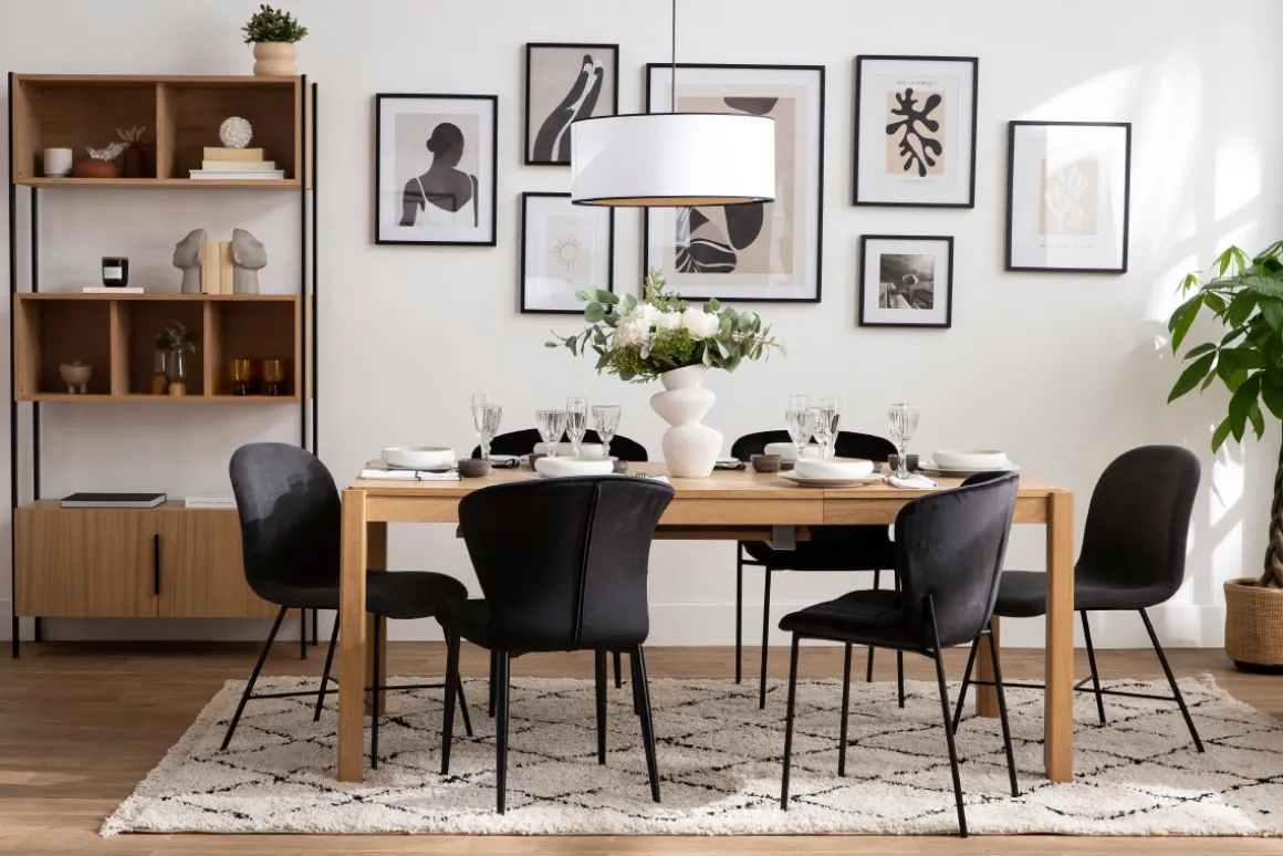 Miliboo Chaise Design-Chaise design effet velours gris et métal noir ARCADE