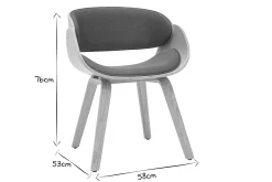 Miliboo Chaise Design|Chaise En Bois-Chaise design en tissu bleu canard et bois clair BENT