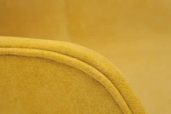 Miliboo Chaise Design-Chaise design en tissu effet velours jaune moutarde et bois clair massif AARON