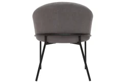 Miliboo Chaise Design-Chaise design en tissu effet velours gris et métal noir JENNA
