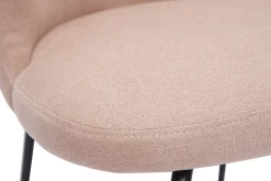 Miliboo Chaise Design-Chaise design en tissu effet velours rose poudré et métal noir YDA