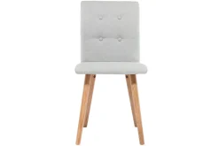 Miliboo Chaise Design-Chaise design en tissu gris clair et bois clair massif (lot de 2) HORTA