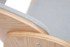 Miliboo Chaise Design|Chaise En Bois-Chaise design en tissu gris et bois clair BENT