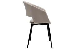 Miliboo Chaise Design-Chaise design en tissu velours taupe et métal noir PRISMA