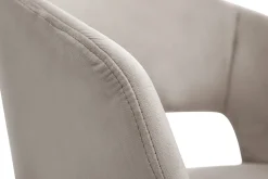 Miliboo Chaise Design-Chaise design en tissu velours taupe et métal noir PRISMA