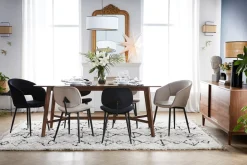 Miliboo Chaise Design-Chaise design en tissu velours taupe et métal noir PRISMA