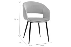 Miliboo Chaise Design-Chaise design en tissu velours taupe et métal noir PRISMA