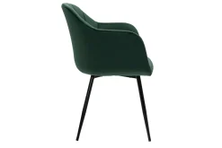 Miliboo Chaise Design-Chaise design en tissu velours vert foncé et métal noir MILLY