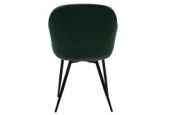 Miliboo Chaise Design-Chaise design en tissu velours vert foncé et métal noir MILLY