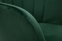 Miliboo Chaise Design-Chaise design en tissu velours vert foncé et métal noir MILLY