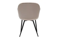 Miliboo Chaise Design-Chaise design en tissu velours taupe et métal noir MILLY