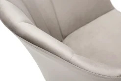 Miliboo Chaise Design-Chaise design en tissu velours taupe et métal noir MILLY