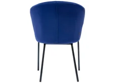 Miliboo Chaise Design-Chaise design en tissu velours bleu foncé et métal noir REQUIEM