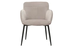 Miliboo Chaise Design-Chaise design en tissu velours taupe et métal noir FRIDA