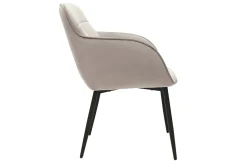 Miliboo Chaise Design-Chaise design en tissu velours taupe et métal noir FRIDA