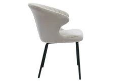 Miliboo Chaise Design-Chaise design en tissu velours gaufré taupe et métal noir REQUIEM