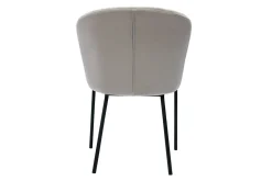 Miliboo Chaise Design-Chaise design en tissu velours gaufré taupe et métal noir REQUIEM