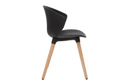 Miliboo Chaise Design-Chaise design noir et bois clair massif WING