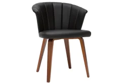 Miliboo Chaise Design-Chaise design noir et bois foncé noyer ALBIN