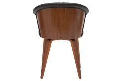 Miliboo Chaise Design-Chaise design noir et bois foncé noyer ALBIN