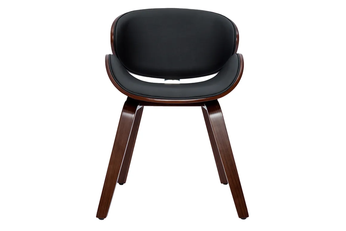 Miliboo Chaise Design-Chaise design noir et bois foncé noyer WALNUT