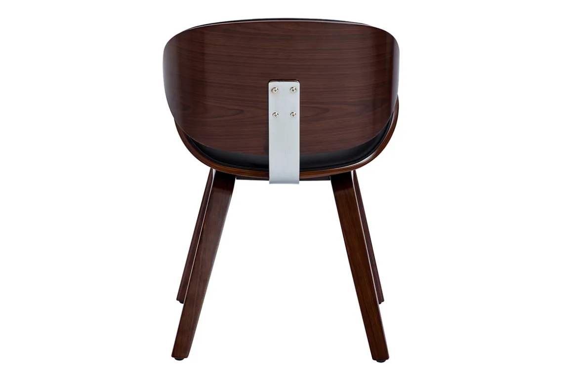 Miliboo Chaise Design-Chaise design noir et bois foncé noyer WALNUT