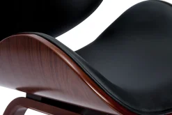 Miliboo Chaise Design-Chaise design noir et bois foncé noyer WALNUT