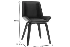 Miliboo Chaise Design|Chaise En Bois-Chaise design noir et bois foncé noyer MELKIOR