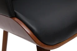 Miliboo Chaise Design-Chaise design noir et bois foncé LUCIEN