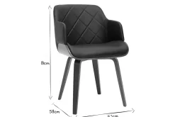 Miliboo Chaise Design-Chaise design noir et bois foncé LUCIEN