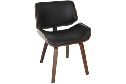 Miliboo Fauteuil Design|Voir Tous Les Fauteuils-Chaise design noir et bois foncé RUBBENS