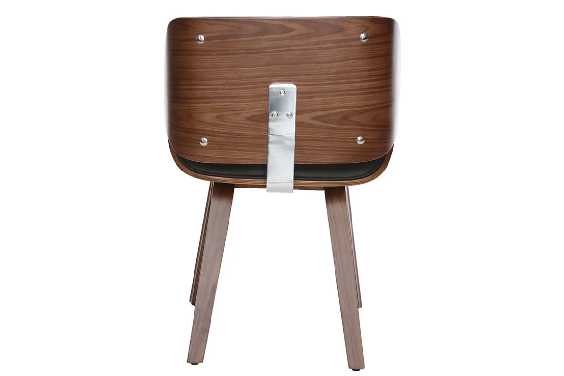 Miliboo Fauteuil Design|Voir Tous Les Fauteuils-Chaise design noir et bois foncé RUBBENS