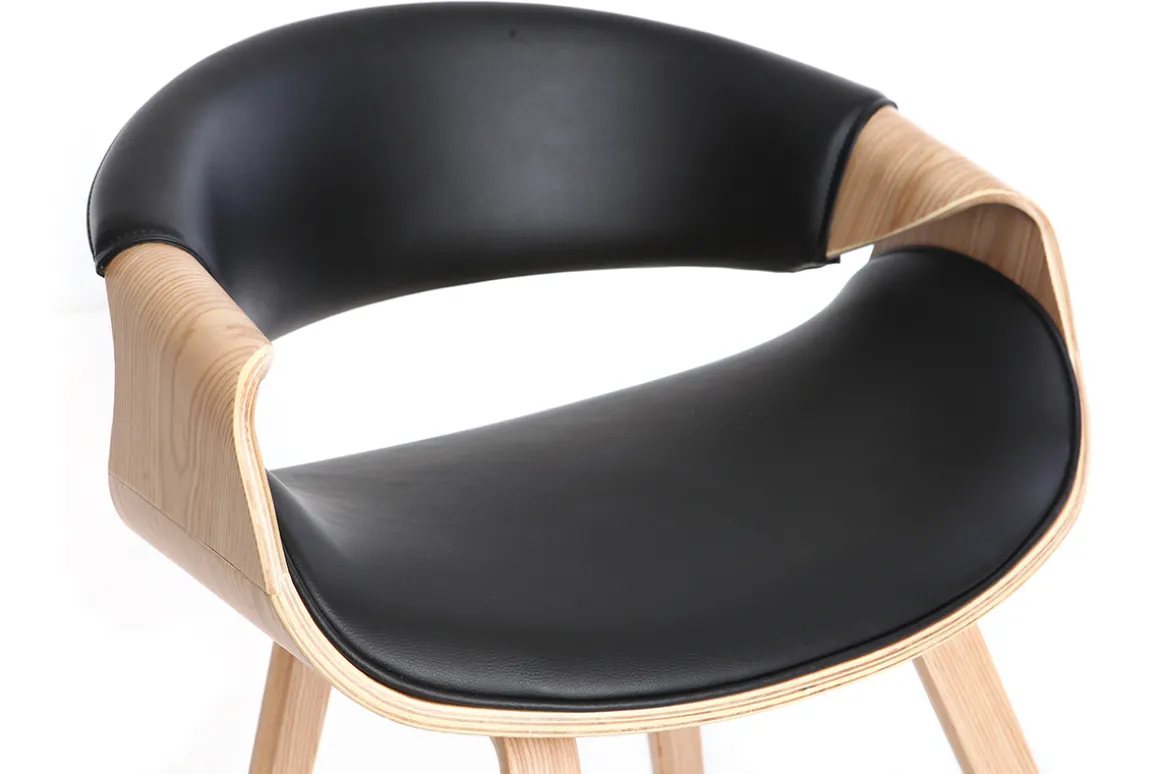 Miliboo Fauteuil Design|Voir Tous Les Fauteuils-Chaise design noir et bois clair ARAMIS