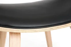 Miliboo Fauteuil Design|Voir Tous Les Fauteuils-Chaise design noir et bois clair ARAMIS