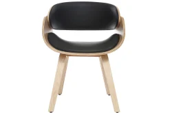 Miliboo Fauteuil Design|Voir Tous Les Fauteuils-Chaise design noir et bois clair BENT