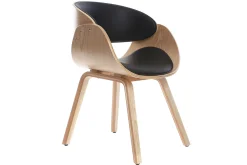 Miliboo Fauteuil Design|Voir Tous Les Fauteuils-Chaise design noir et bois clair BENT