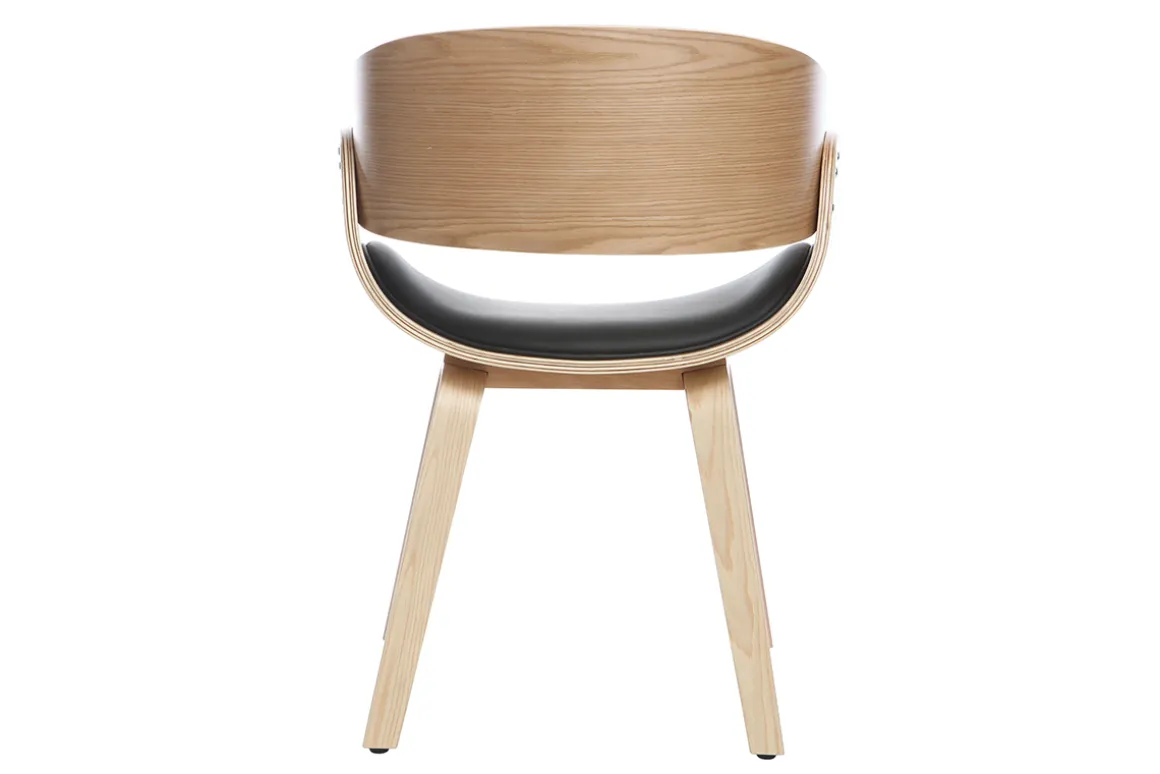 Miliboo Fauteuil Design|Voir Tous Les Fauteuils-Chaise design noir et bois clair BENT