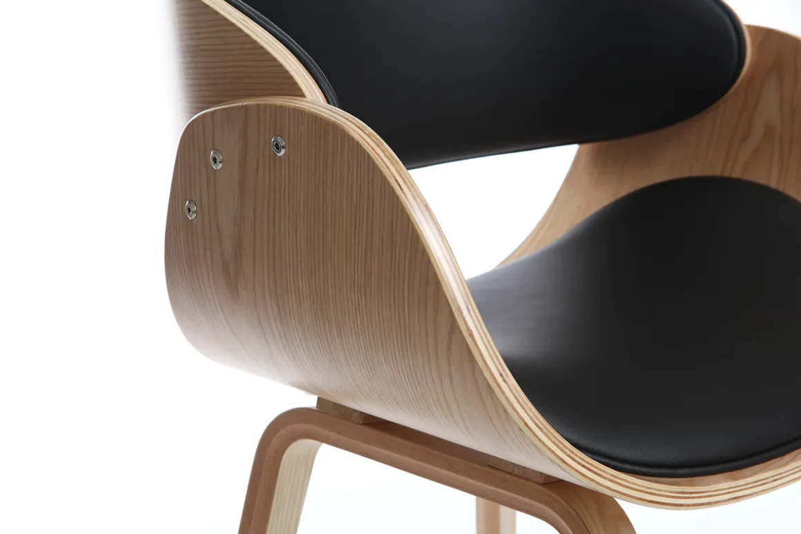 Miliboo Fauteuil Design|Voir Tous Les Fauteuils-Chaise design noir et bois clair BENT